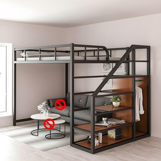 Enjoy a seamless blend of form and function with the gold loft bed, tailored for you.