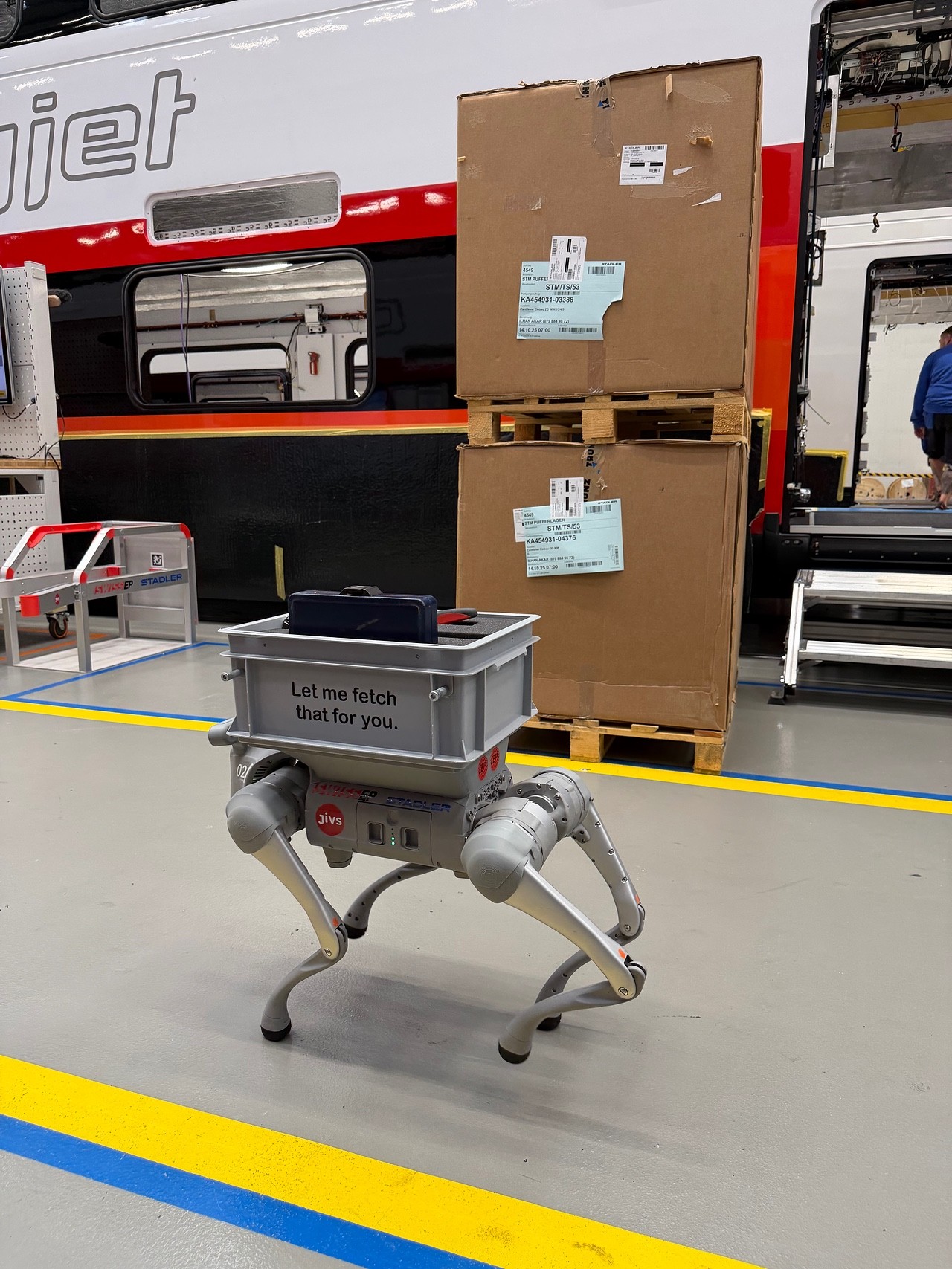 Robot Dog in Stadler Factory