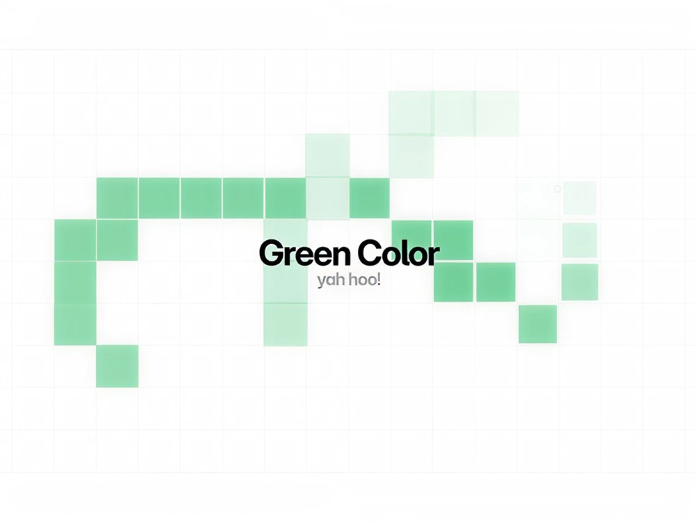 Green gradient blocks form an abstract pattern with "Green Color" text.