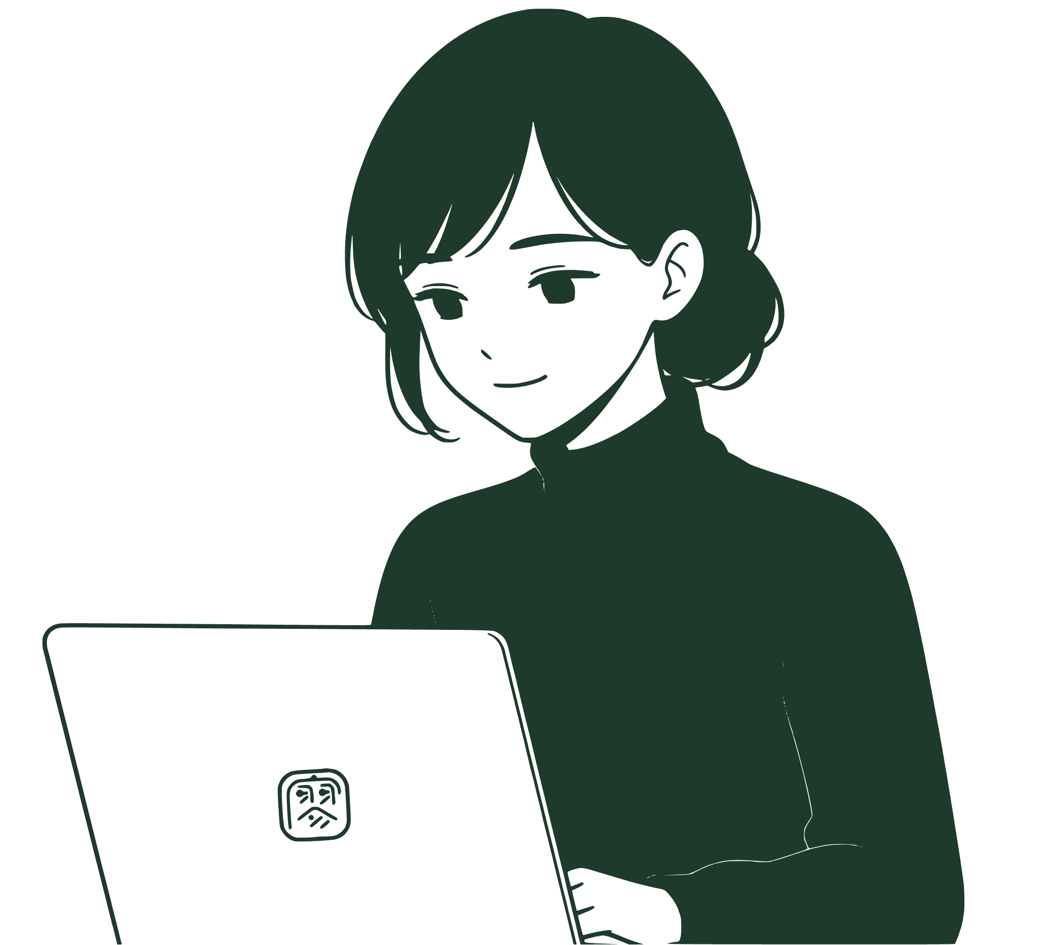 Cheerful dreamy woman with bob hairstyle