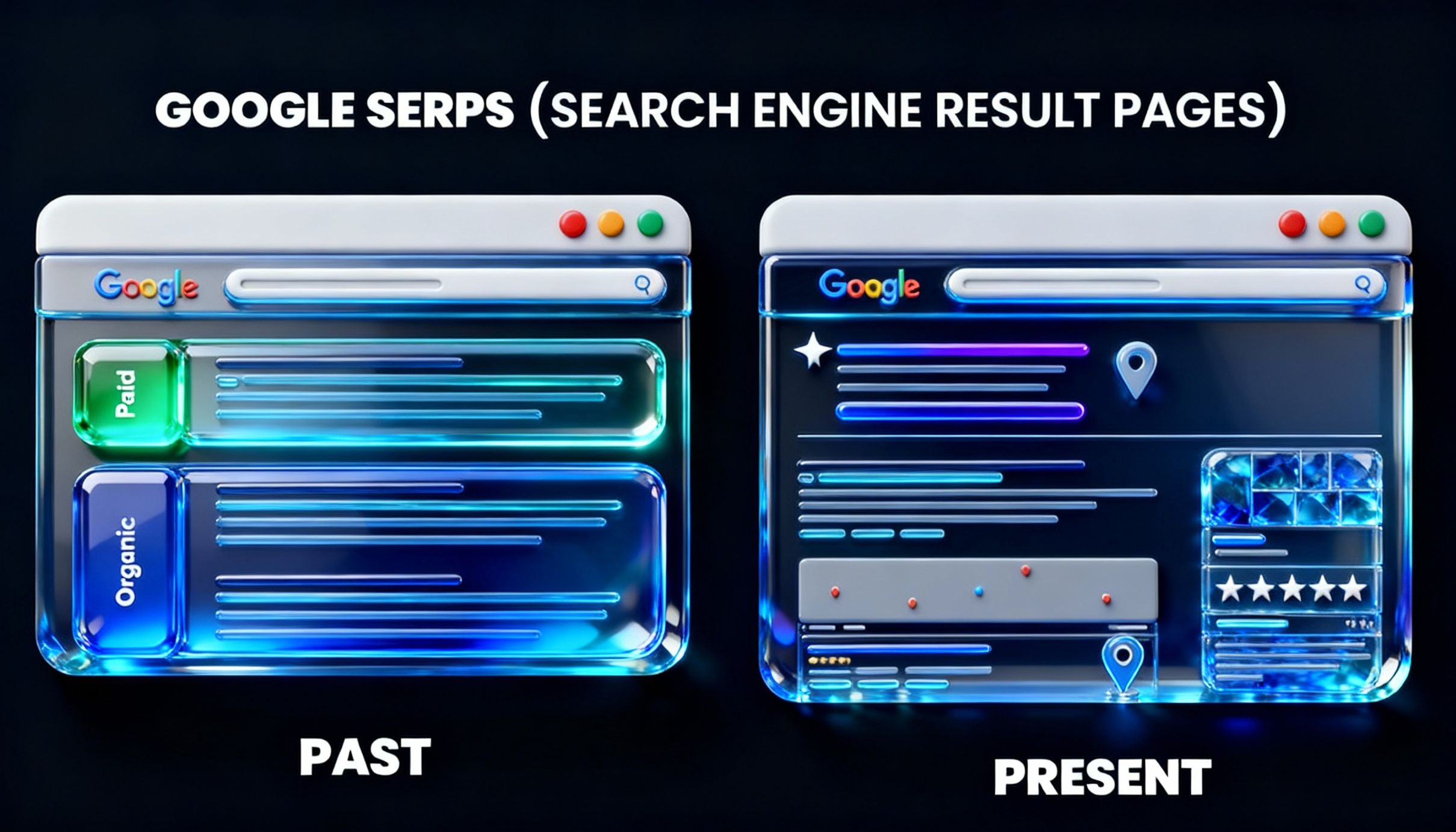 Google Search Engine Result Pages SERP Past vs Present
