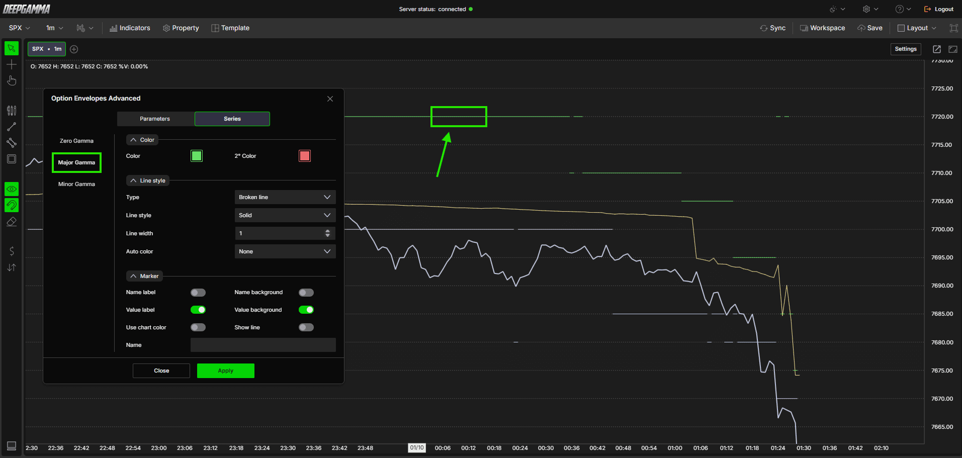 Option Envelopes Advanced - DeepGamma Web. Series. Captura 5.