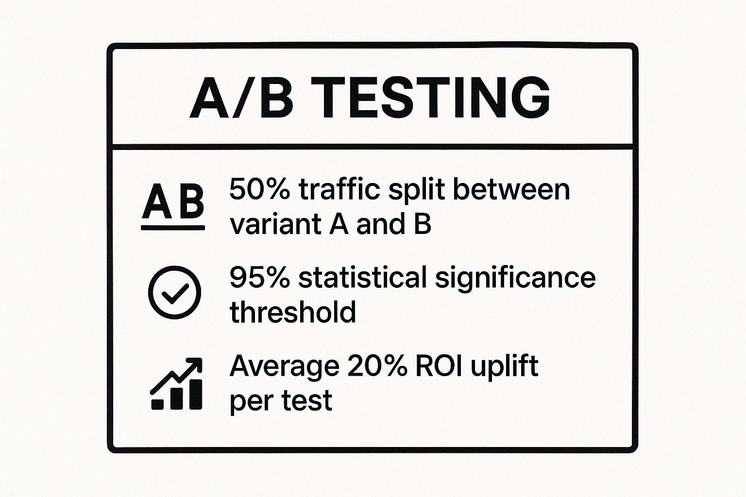Infographic showing key data about A/B Testing (Split Testing)