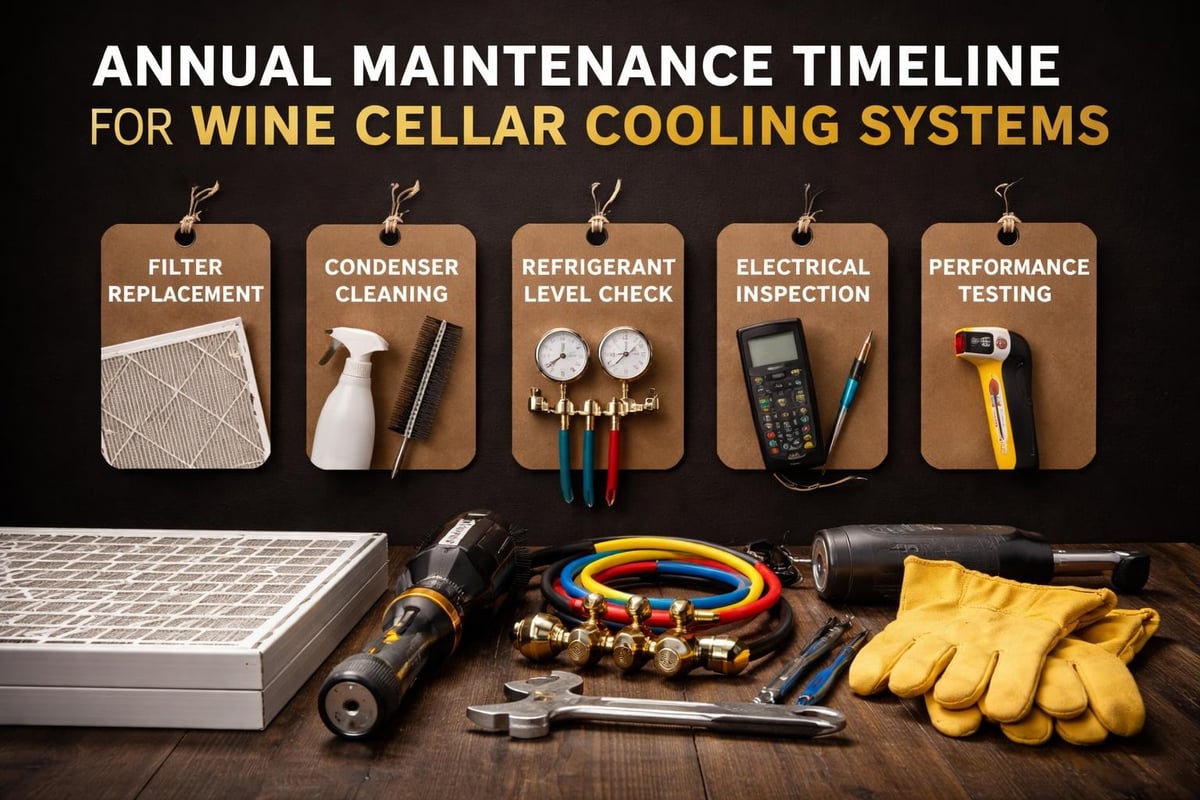 Wine cellar cooling maintenance schedule