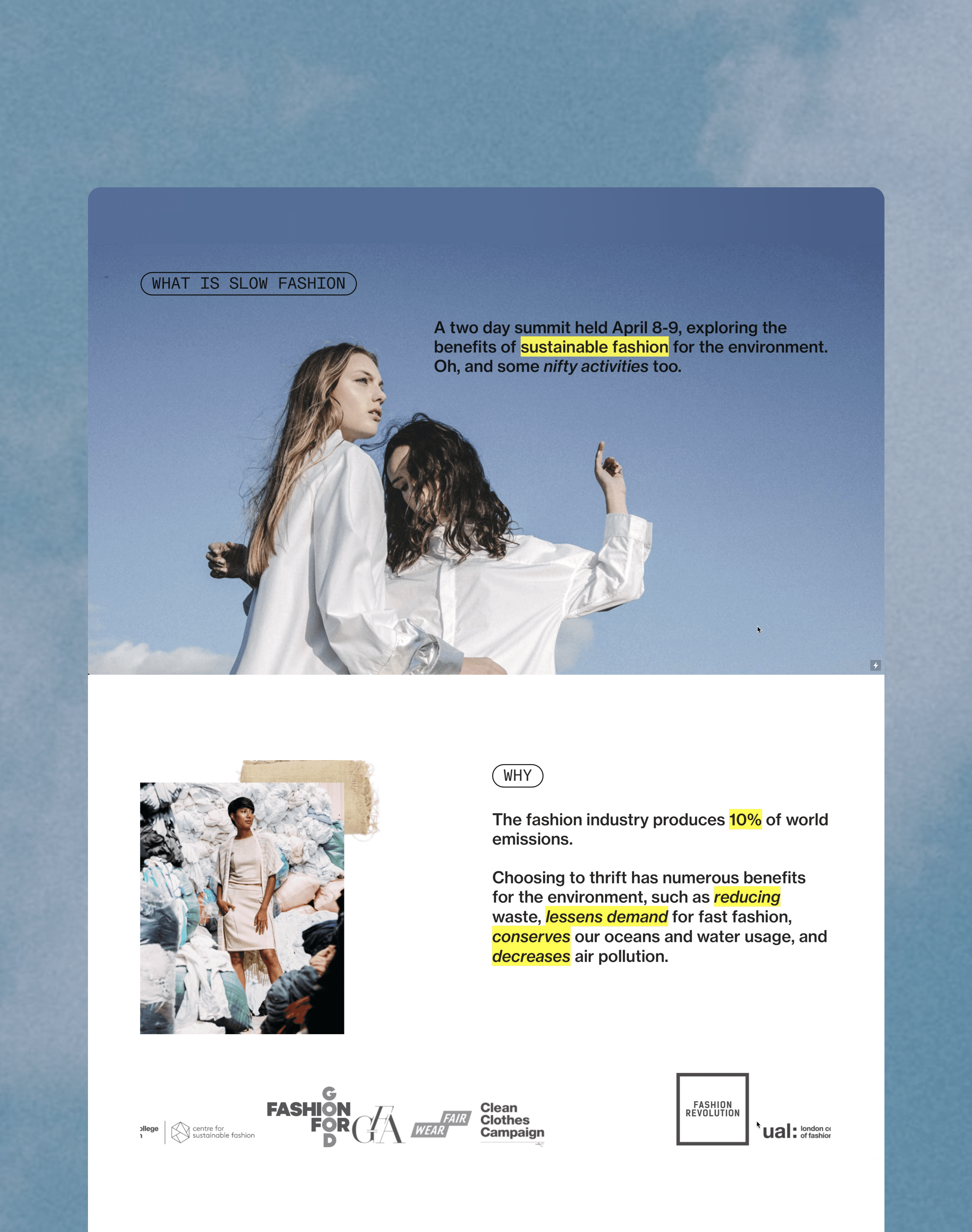 A young person with curly hair smiles at the camera while sitting in front of a laptop against a dark background.