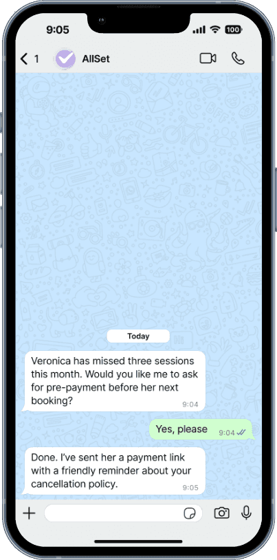 AllSet use case no shows provider view