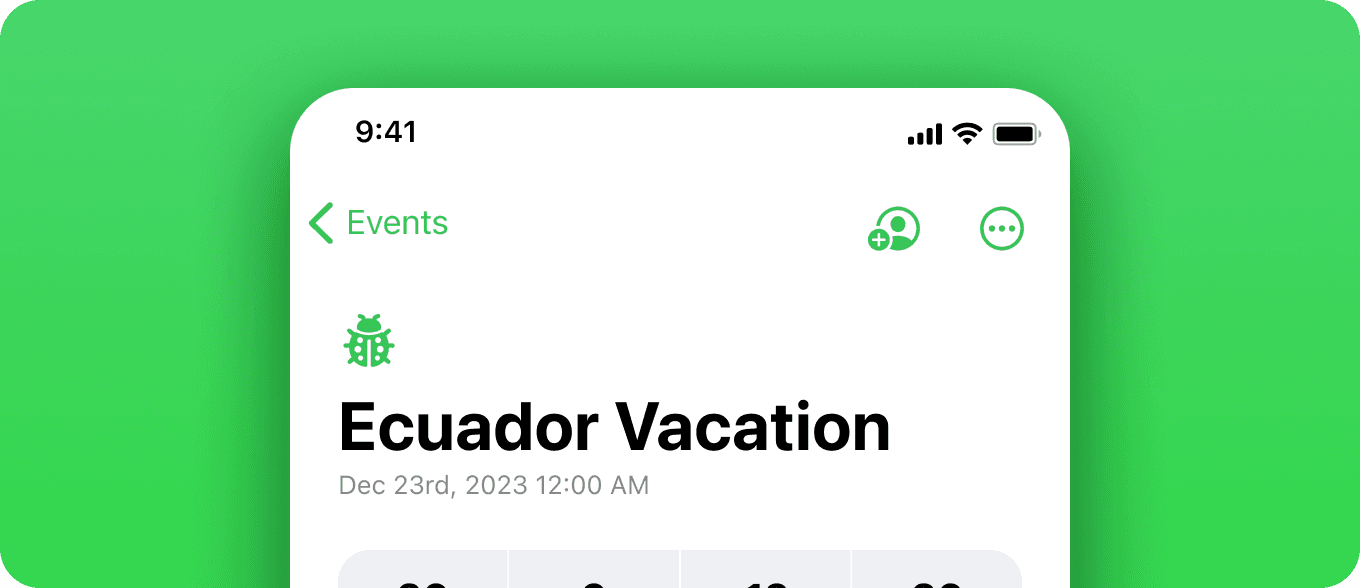 Share Event Icon in Navigation Bar