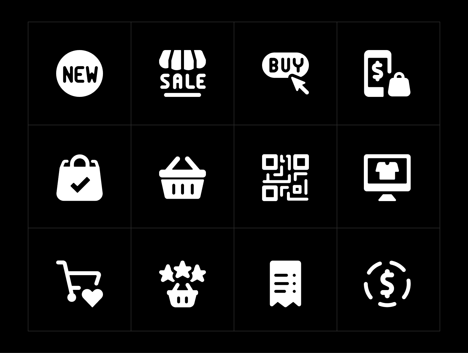 Ultimate Bold Ecommerce Icon Set