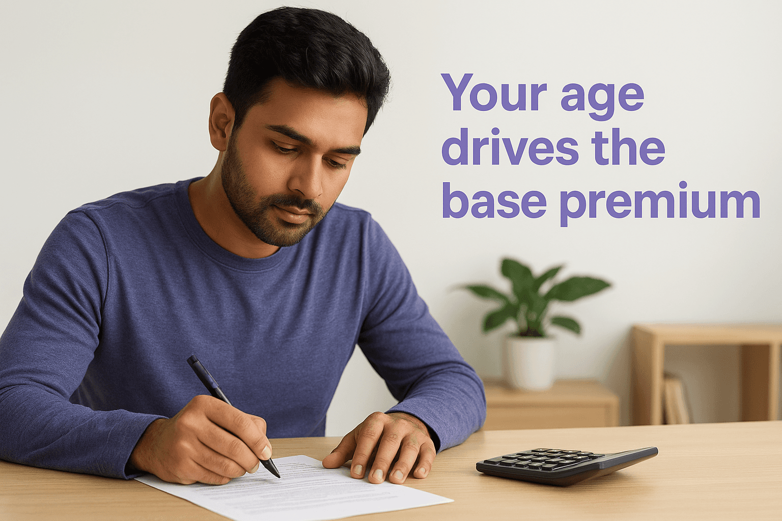 Your age drives the base premium