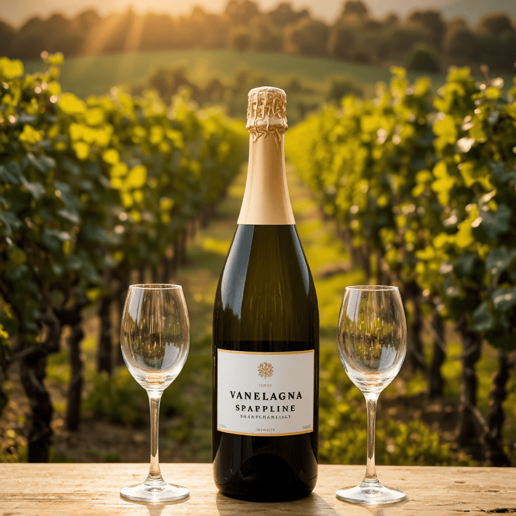 product photography of a bottle of sparkling wine