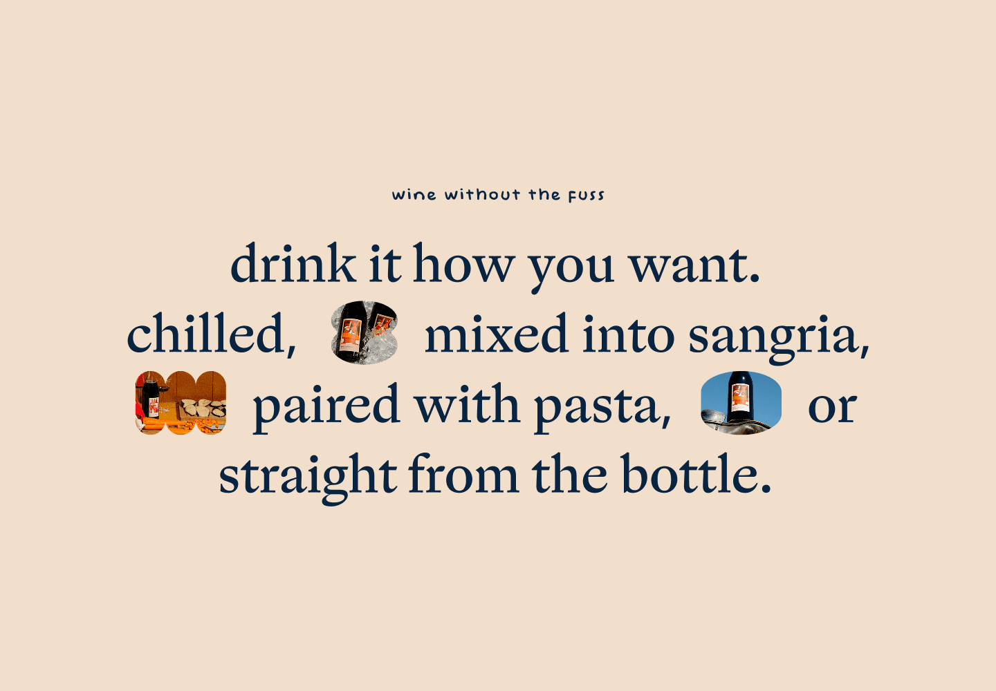 A screeshot from the 'Don't Tell Mum' website showing fonts mixed with imagery.