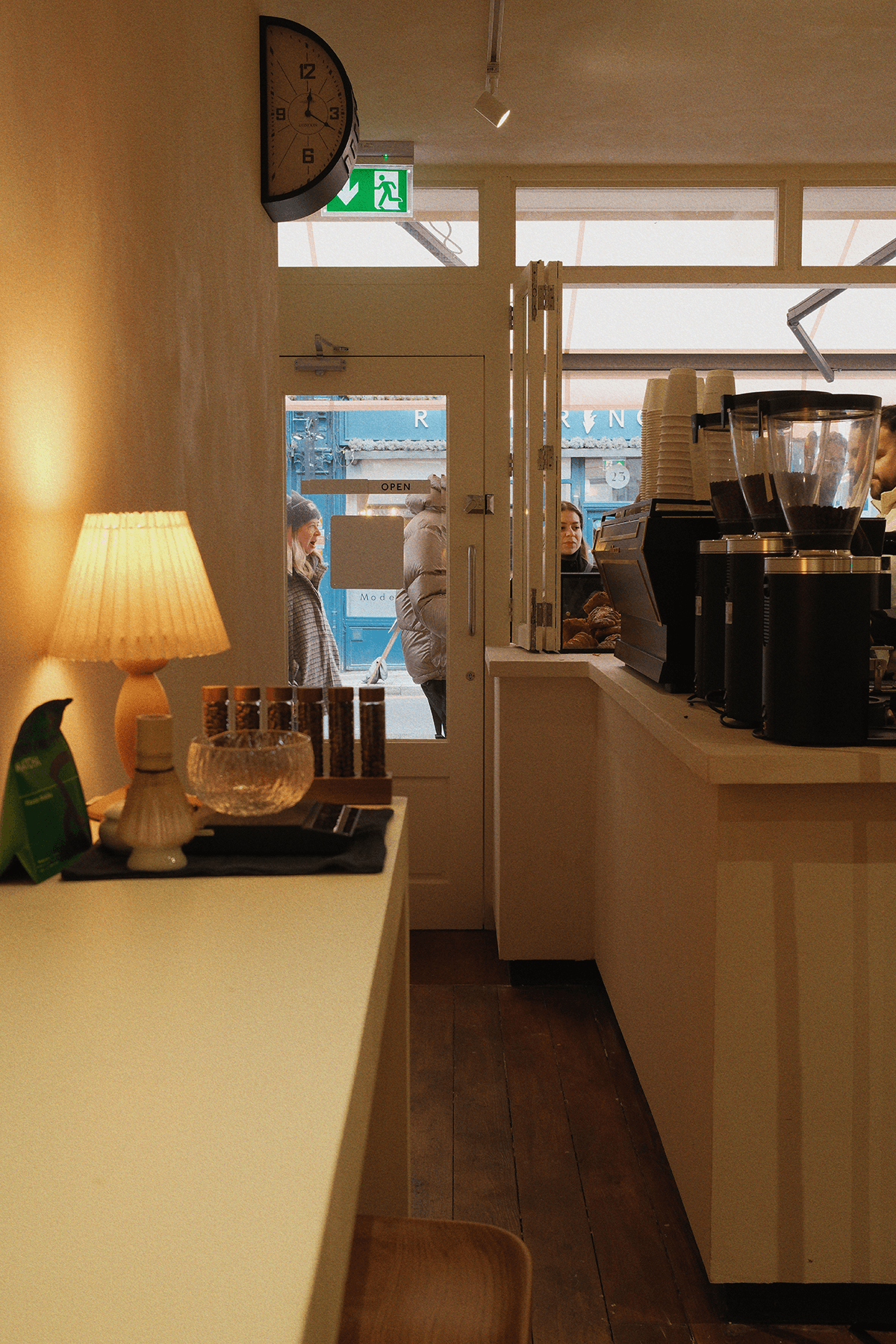 Small workshop with a metal table in the middle