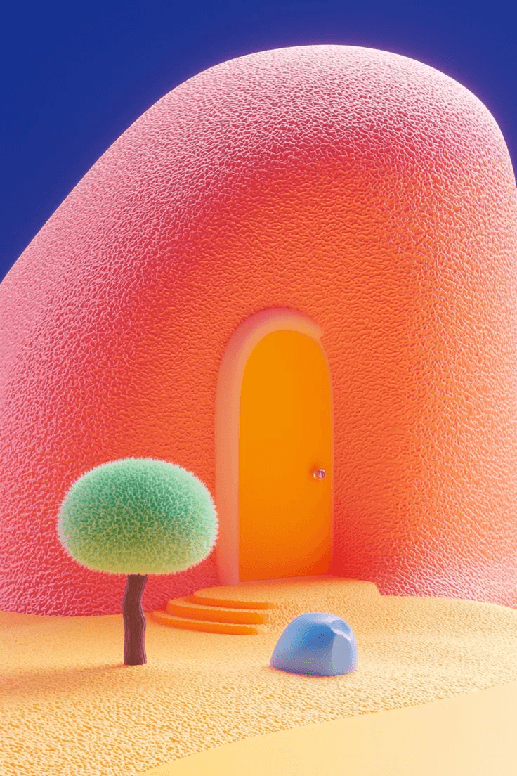 Small robot beside a warm orange sun