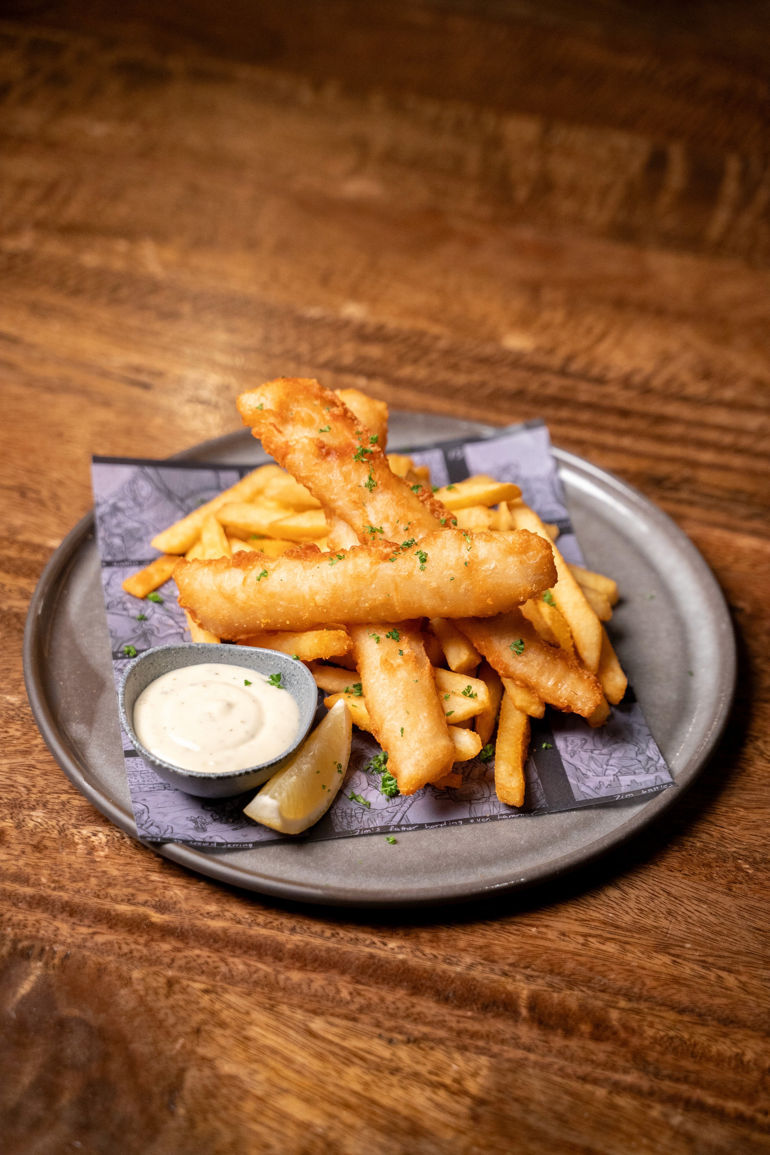 Beef Battered Fish n' Chips served in Fortress Tavern Restaurant