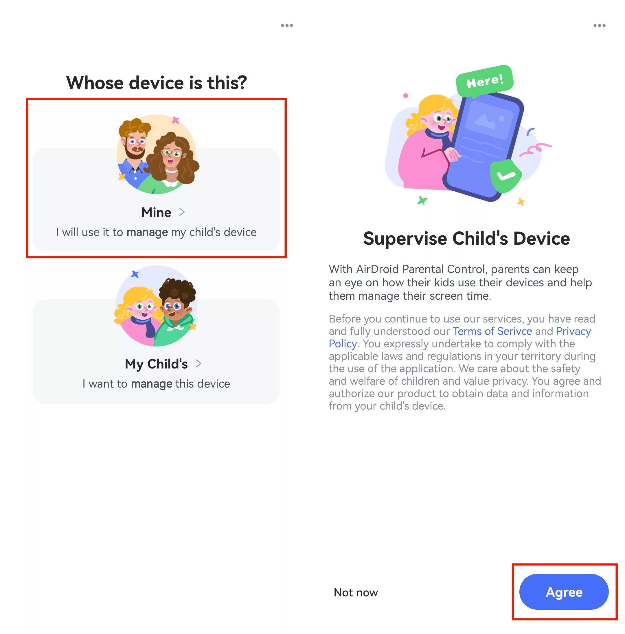 setting parent device