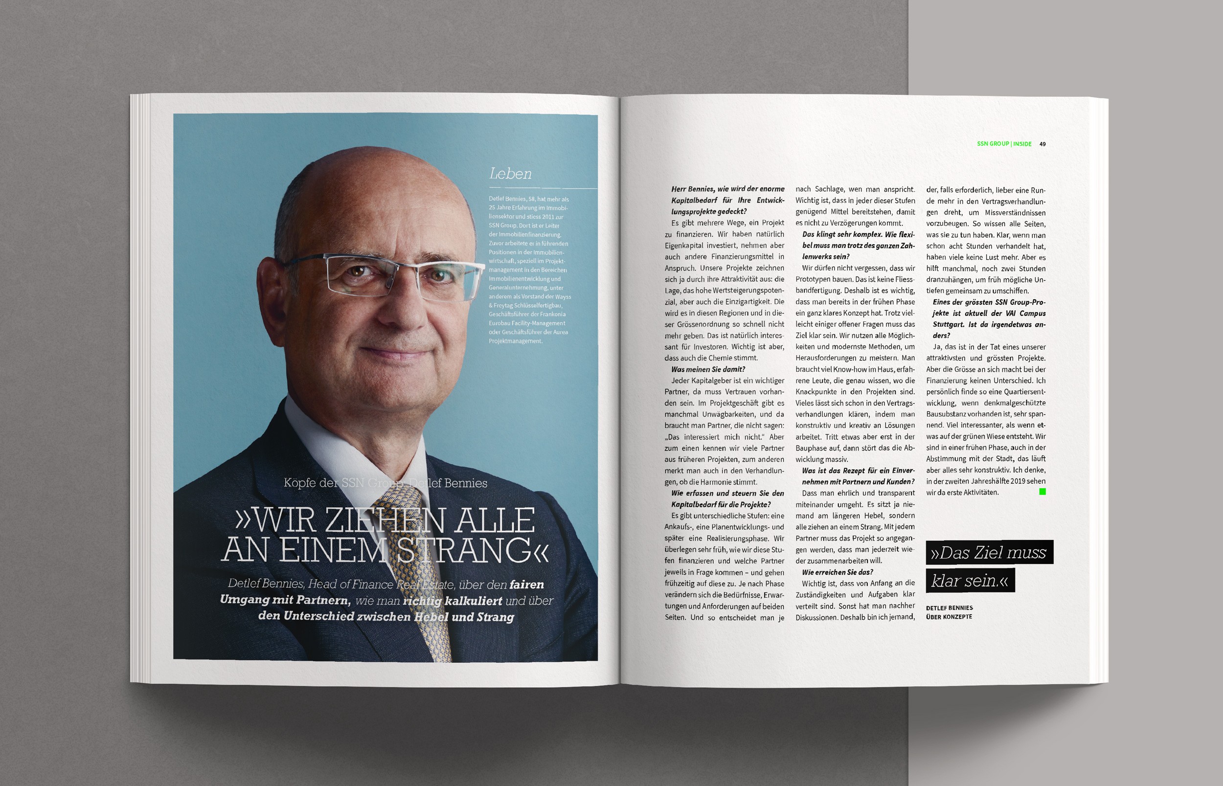 Editorial Design für das Magazin INSIDE – präzise Raster, klare Bildsprache und typografische Balance