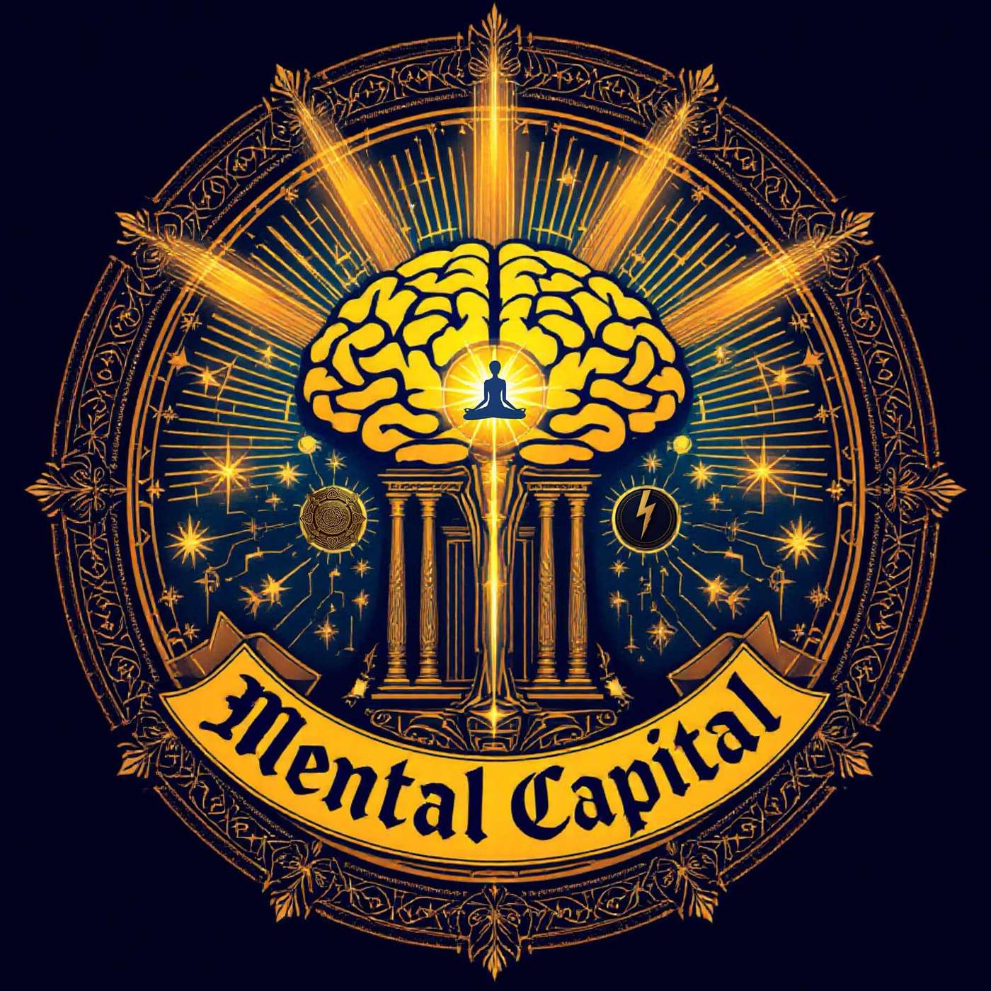 Podcast image featuring a brain and text titled 'mental capital'