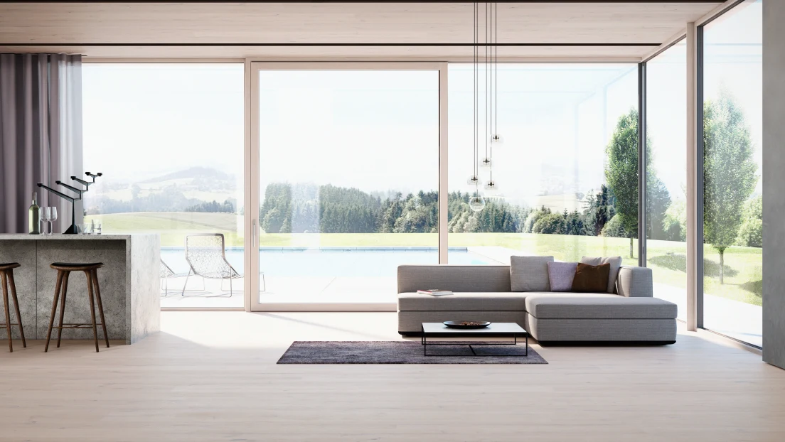 Schiebetür in moderner Villa