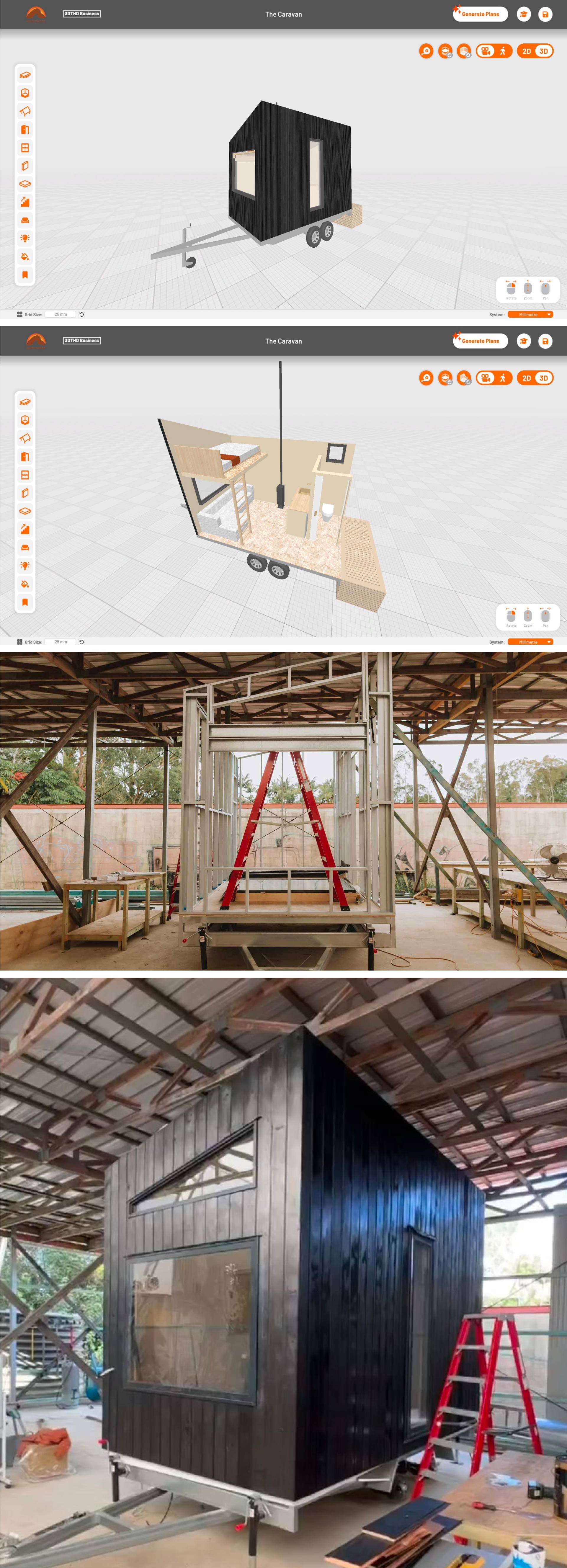 Cabin 30 of Salty Builds showcasing design-to-reality success using 3DTHD software!