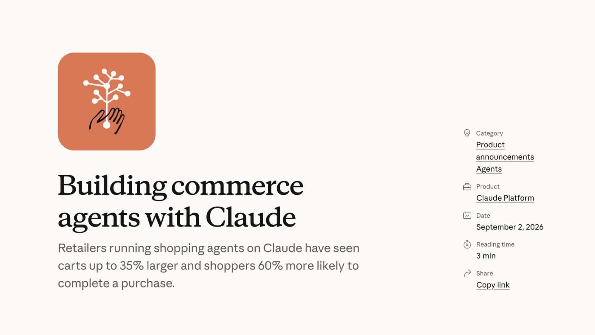 Building commerce agents with Claude