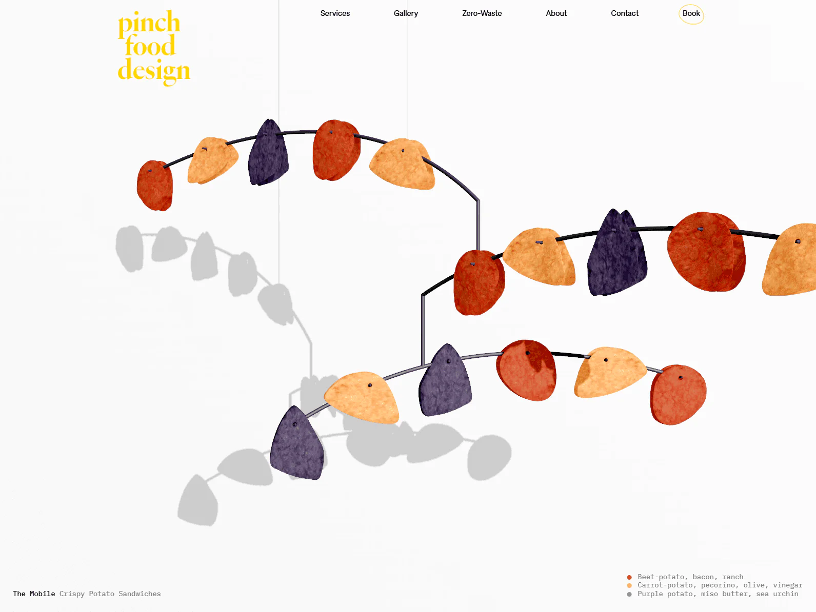 Pinch Food Design website design, catering example