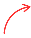 Red hand-drawn style curved arrow pointing up and right
