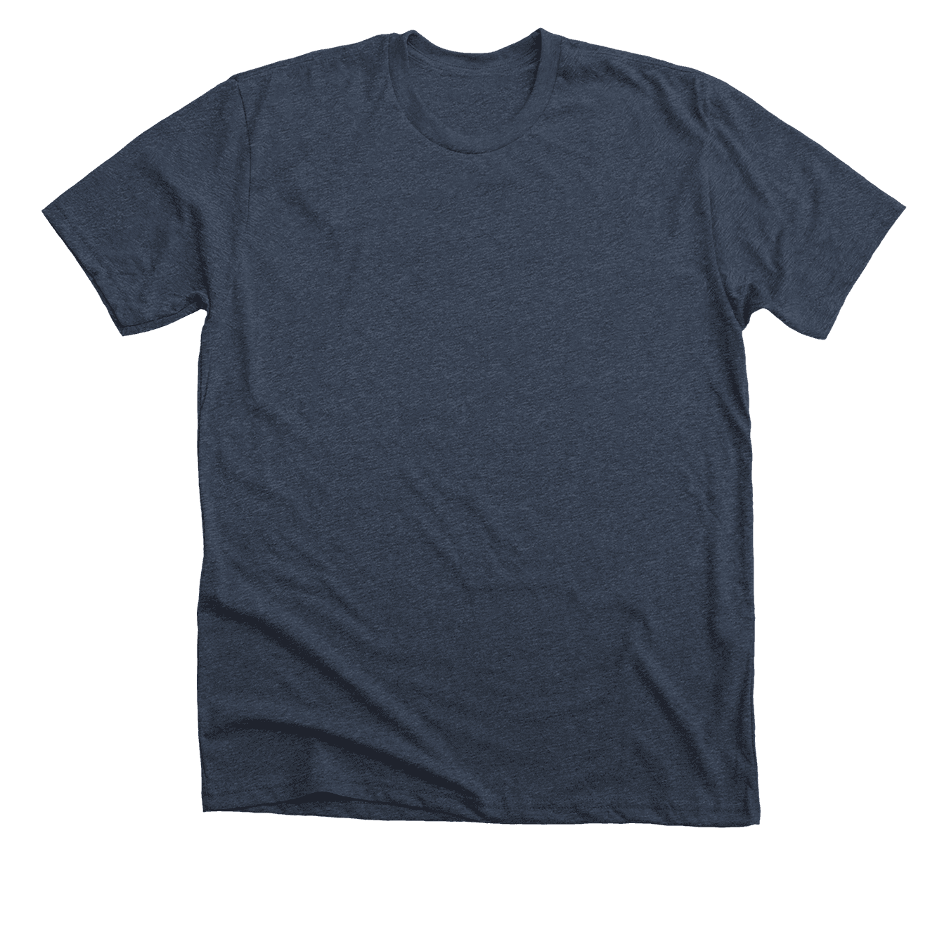 Plain navy blue t-shirt on white background.
