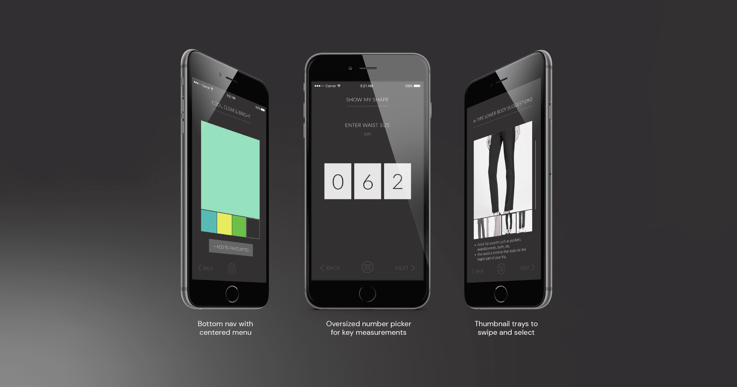 SAIA app mockups