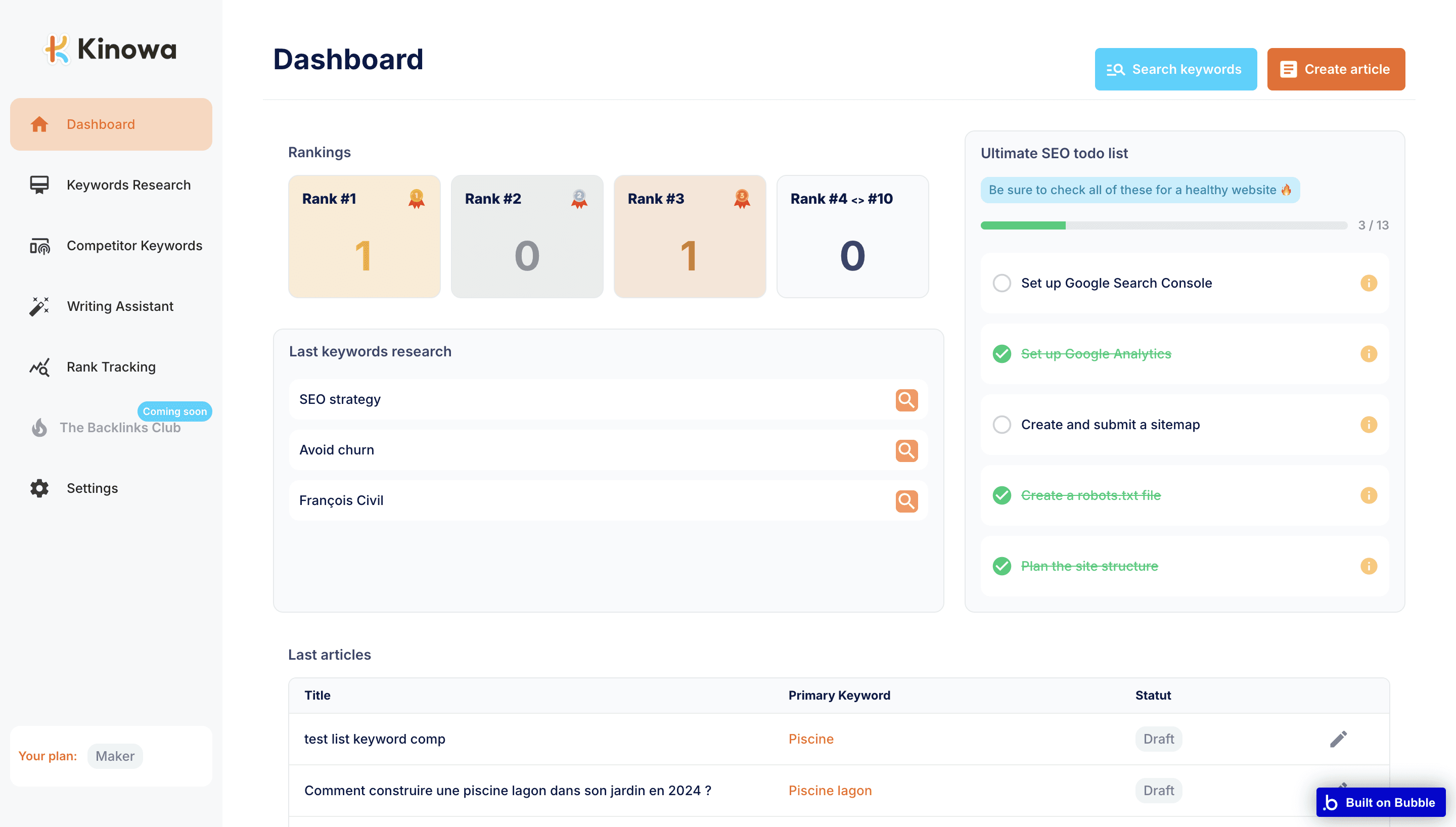 Side menu latéral pour une navigation claire