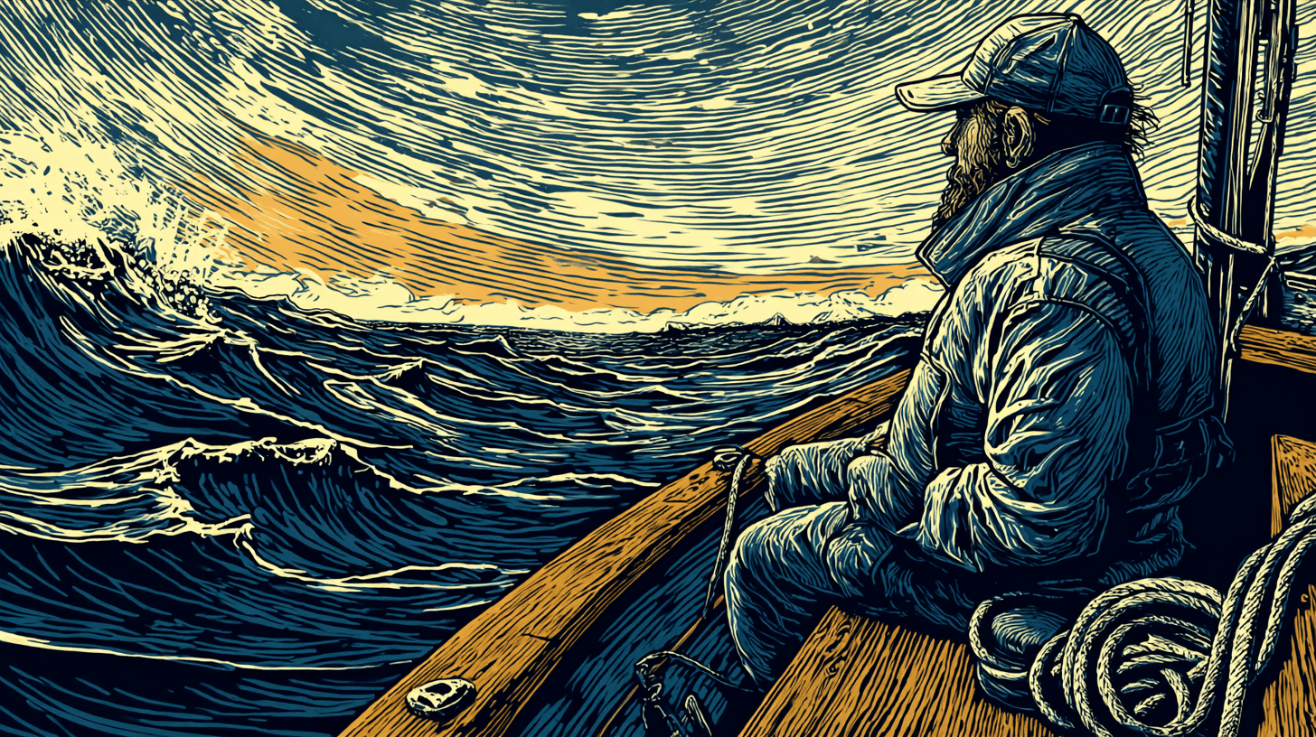 first mate sitting on boat