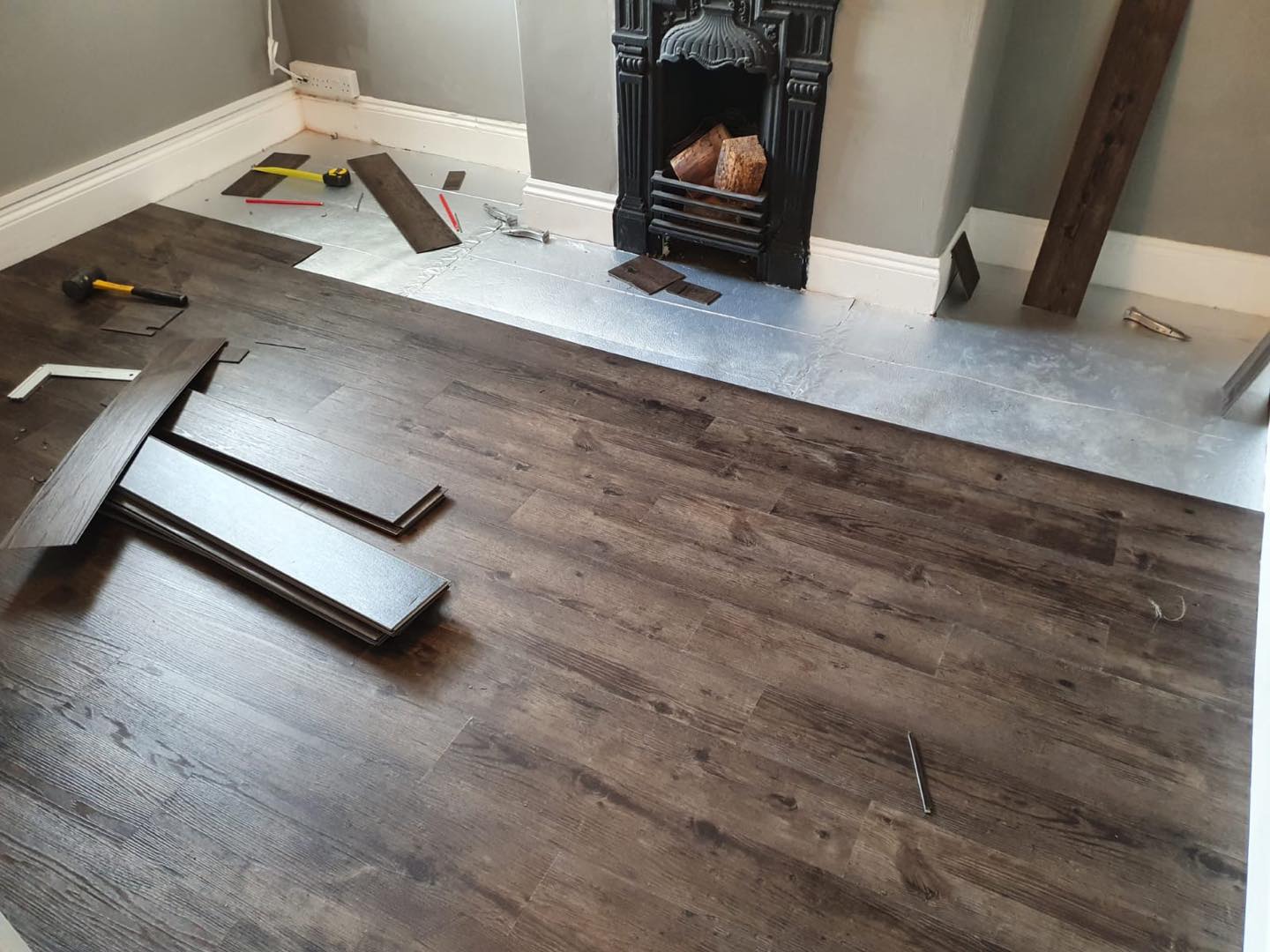 A group of construction workers working on a construction site