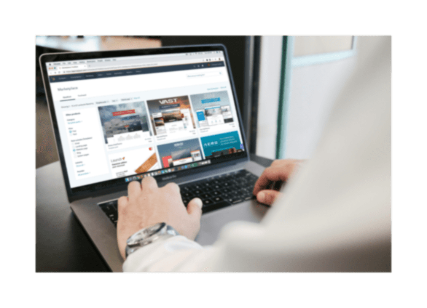 person using MacBook Pro