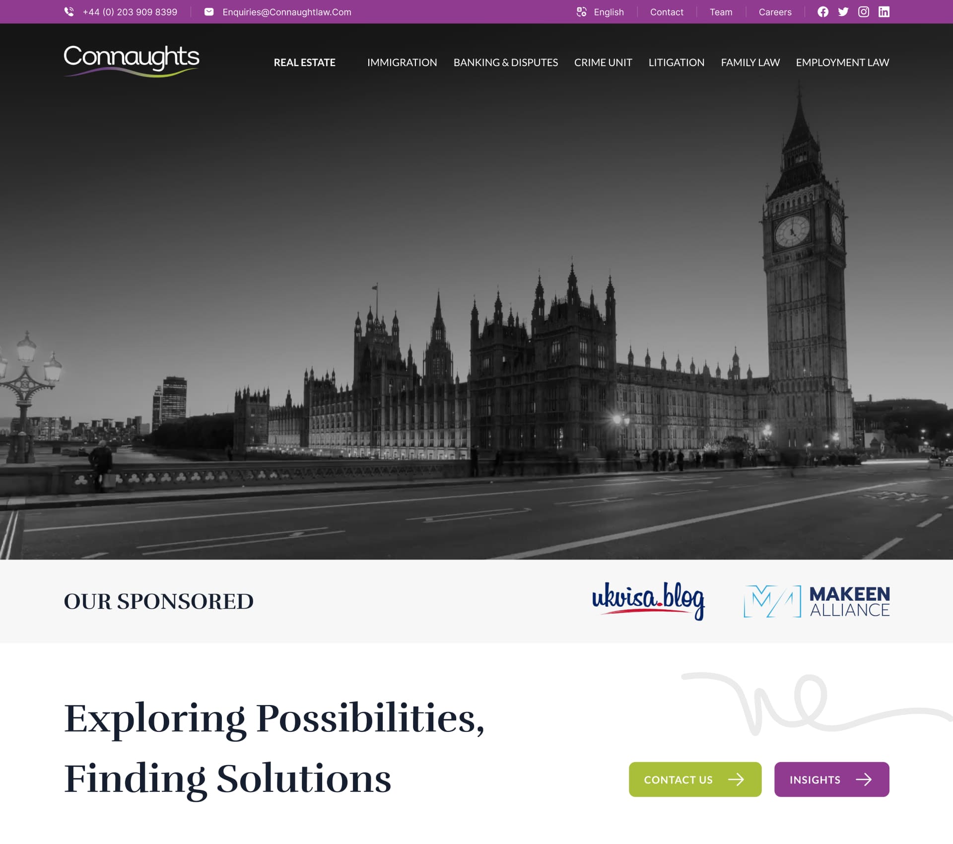 law firm website design with professional legal services landing page layout | StackAura