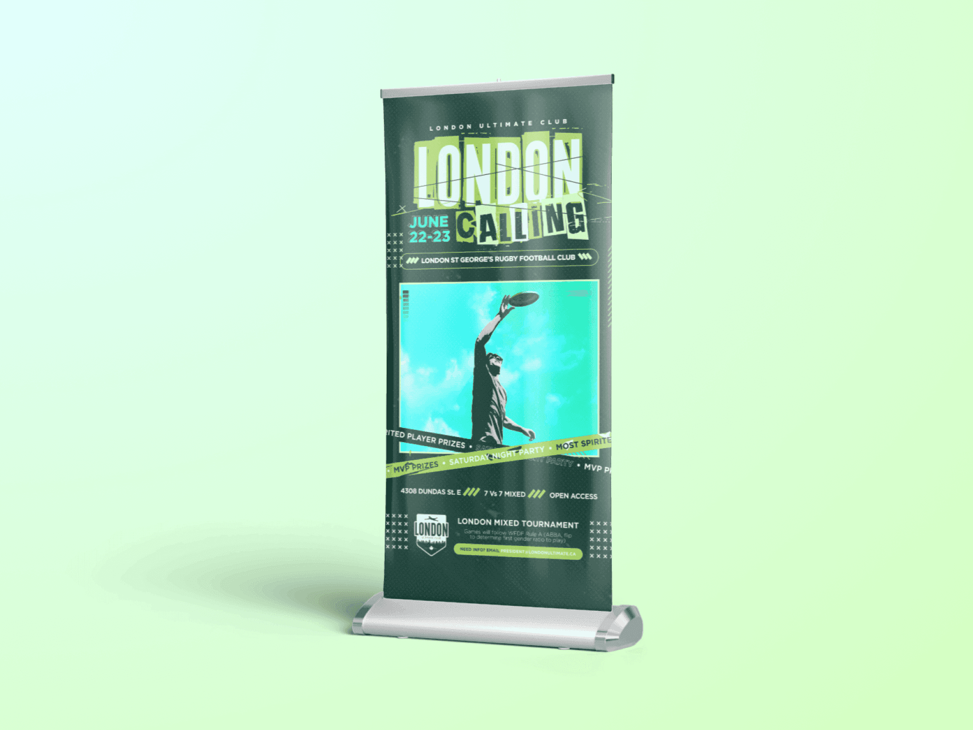London Calling event banner with updated club branding.