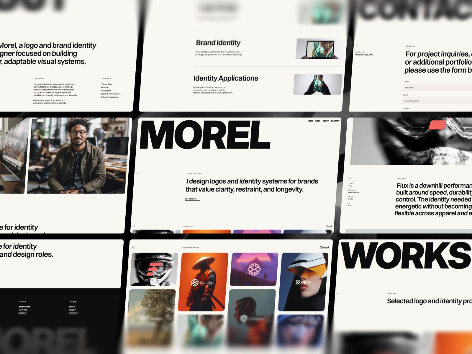 Morel — 黑白极简排版感作品集网站设计灵感
