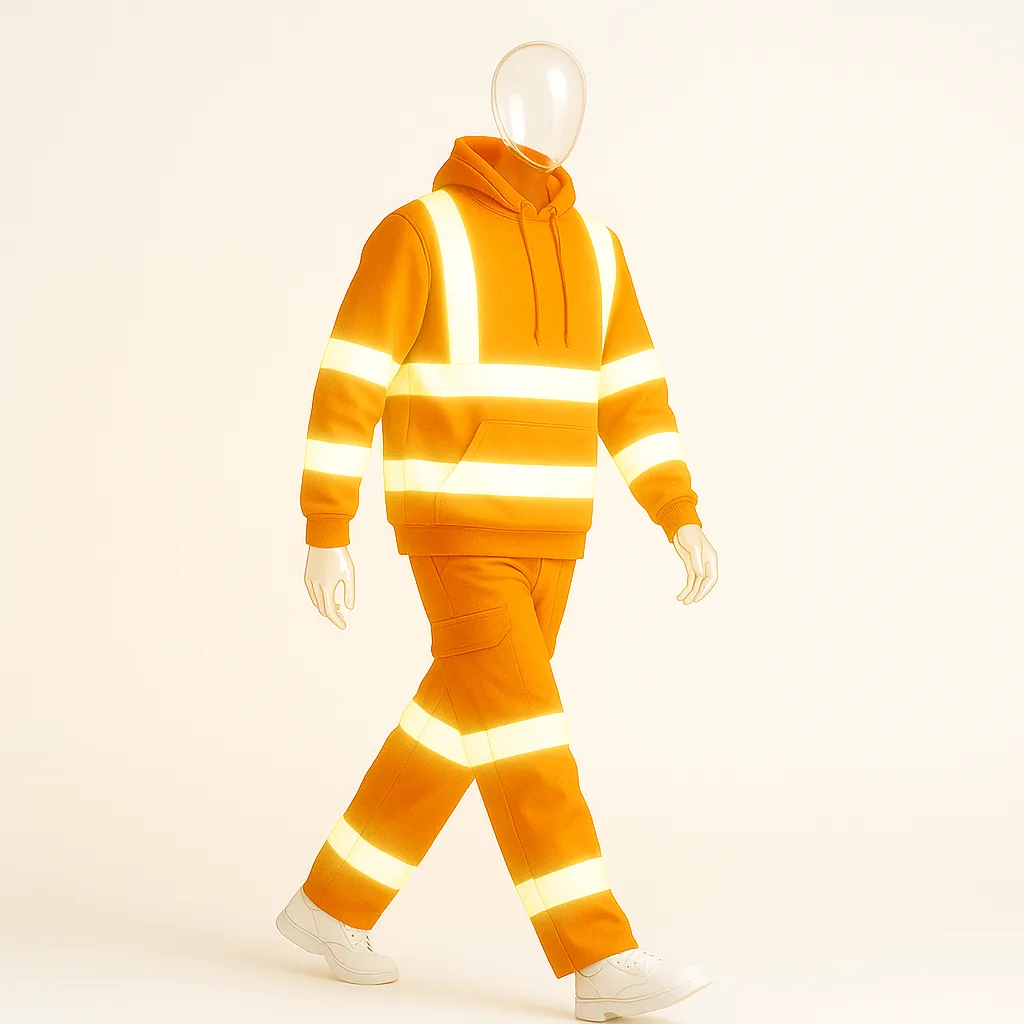 hivis knitted, safety reflectors hoodie safety workwear, orange flouracent hoodie workwear