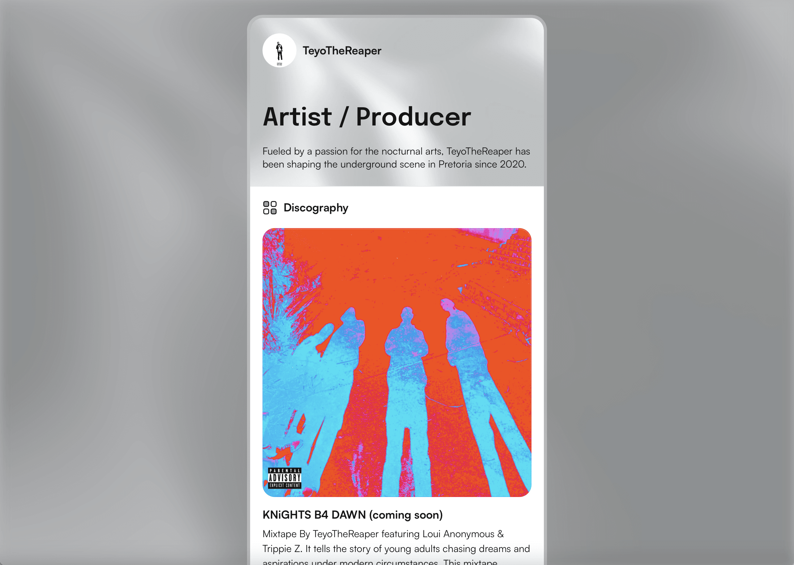 TeyoTheReaper on Pop Site