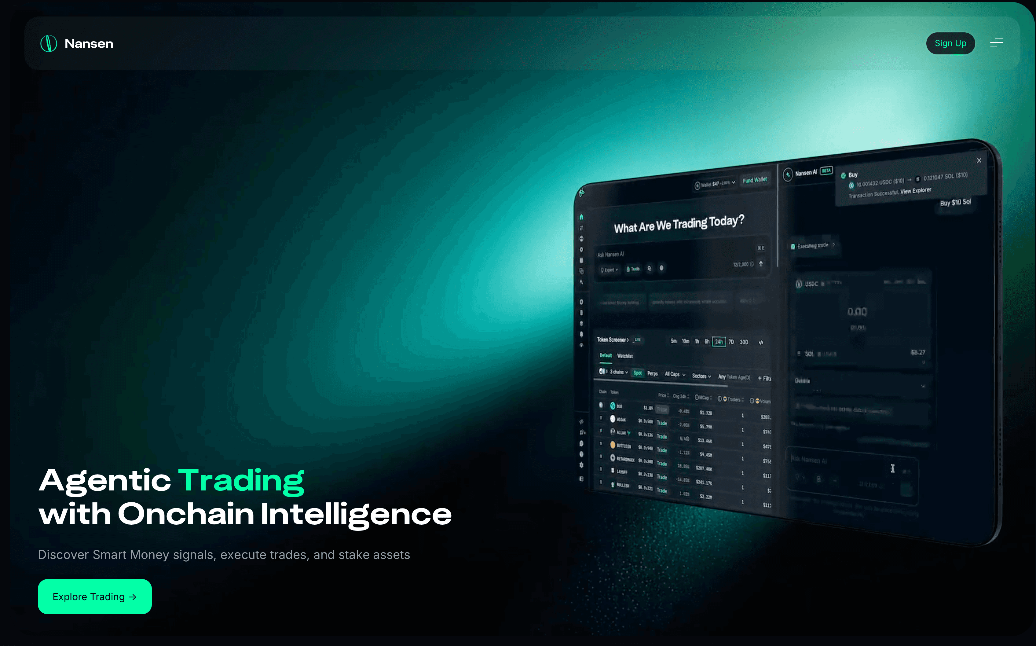 Nansen homepage crypto wallet analytics and blockchain data platform