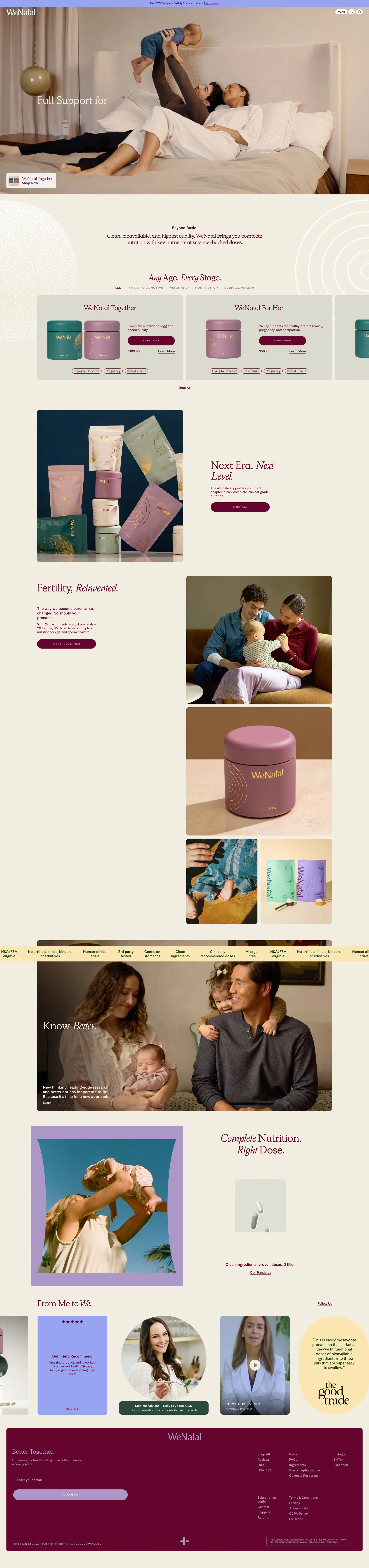 Prenatal Vitamin Supplements for Women a ecommerce page screenshot showcasing Ecommerce and Health & Fitness design