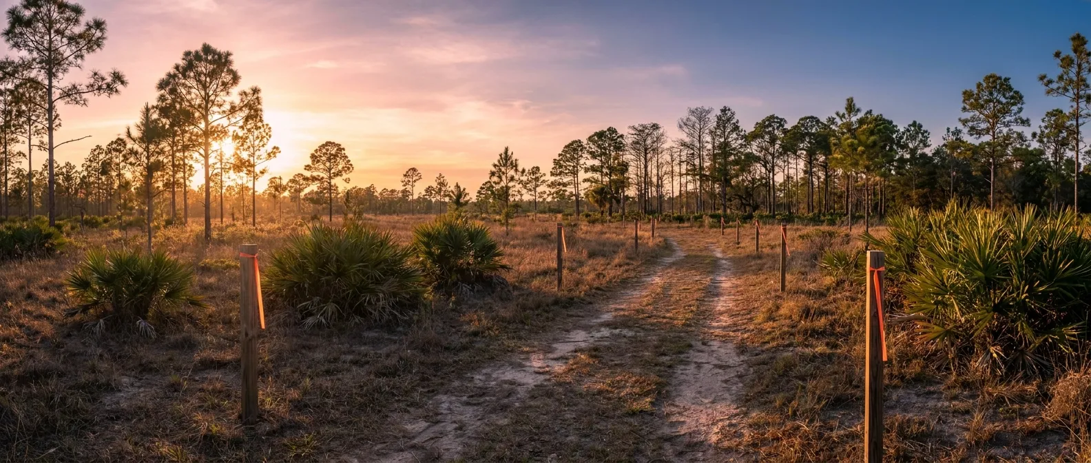 Sunset over a serene path; nature vibes by RockN' Socials Digital Marketing Agency.