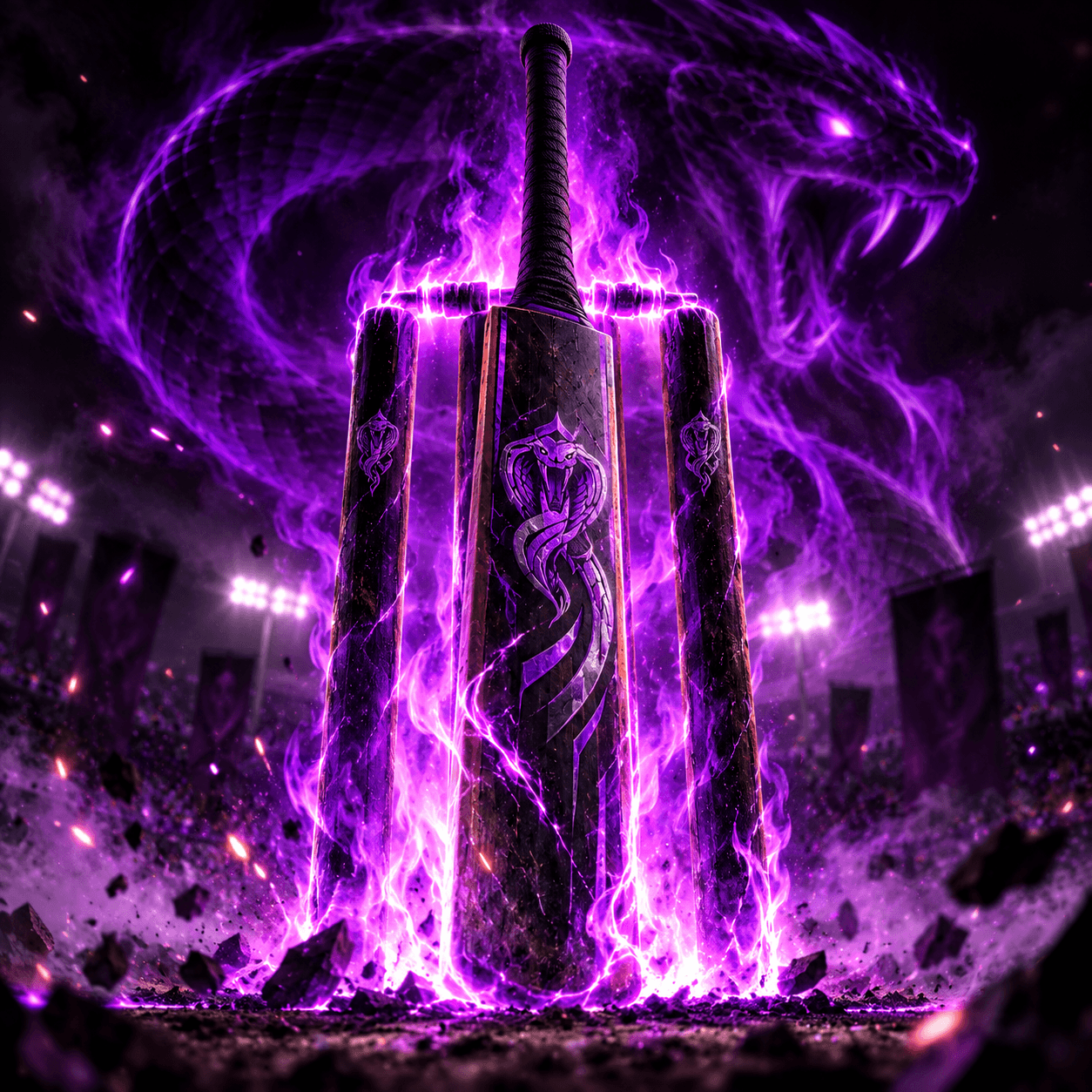 Project Eclipse cobra monument with violet energy