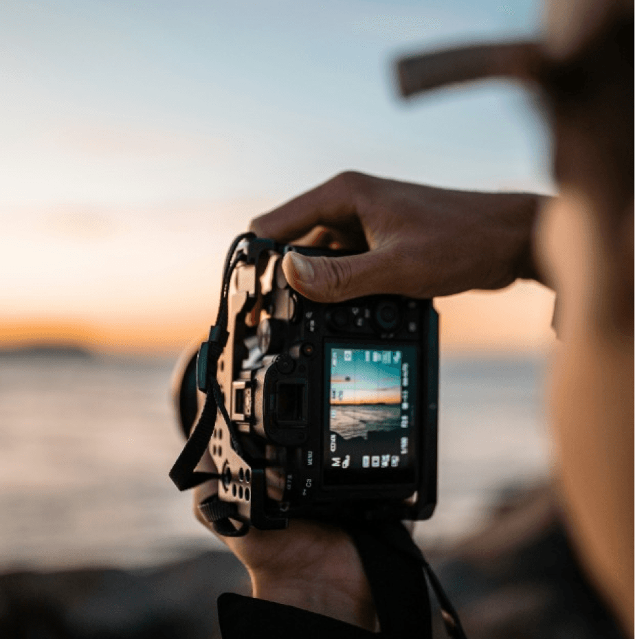 man taking pictures