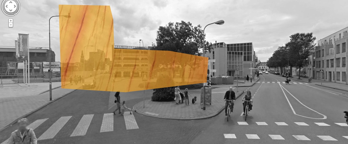 Conceptual visualization of a new building volume at the head of the dock, in the former De Schelde shipyard