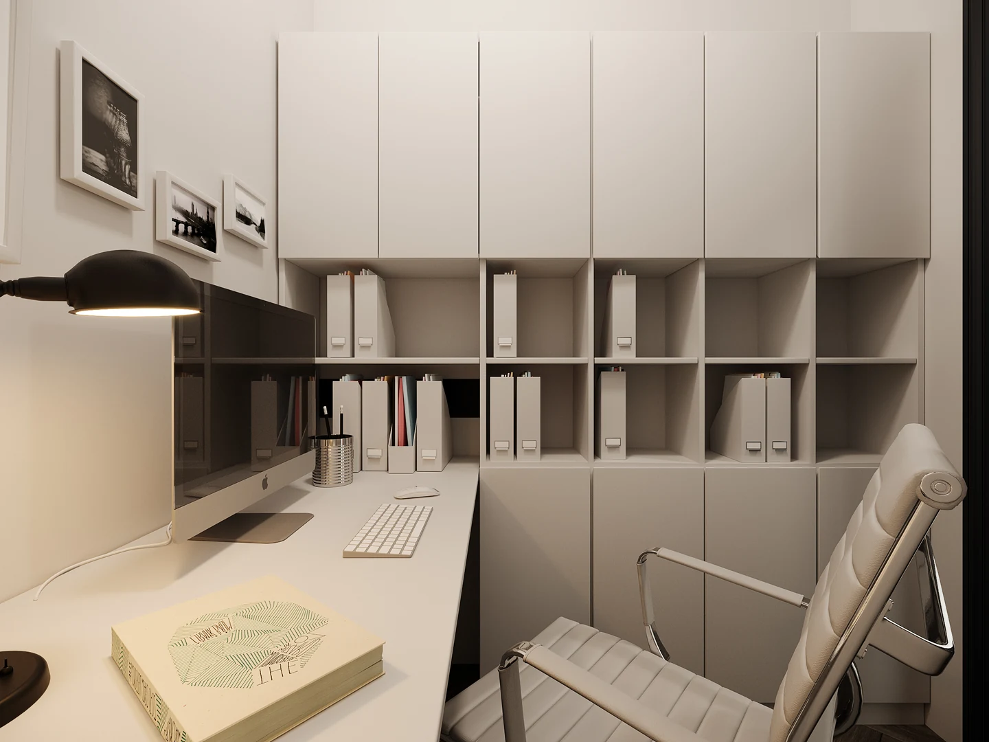 Salle à manger — suspension minimaliste au-dessus de la table.