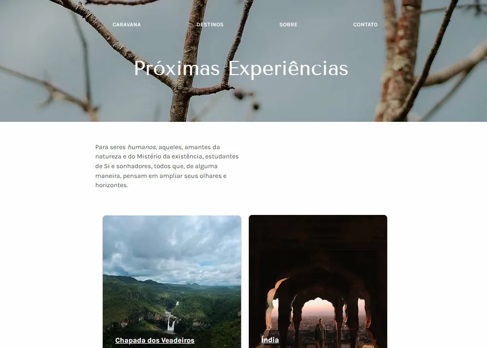Caravana do Ceu website screenshot