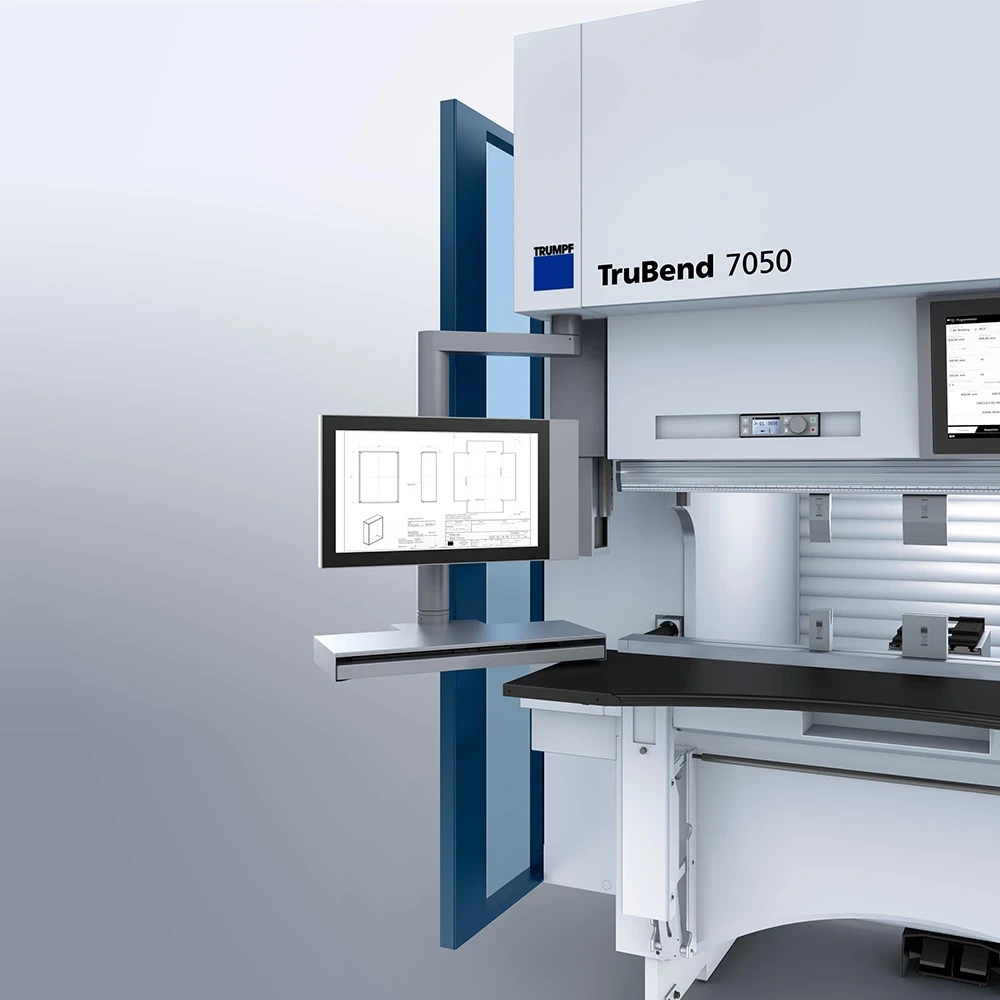 Trumpf TruBend 7050 press brake in operation for precision metal folding.