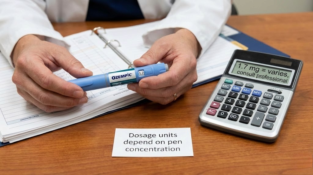 How many units is 1.7 mg of semaglutide