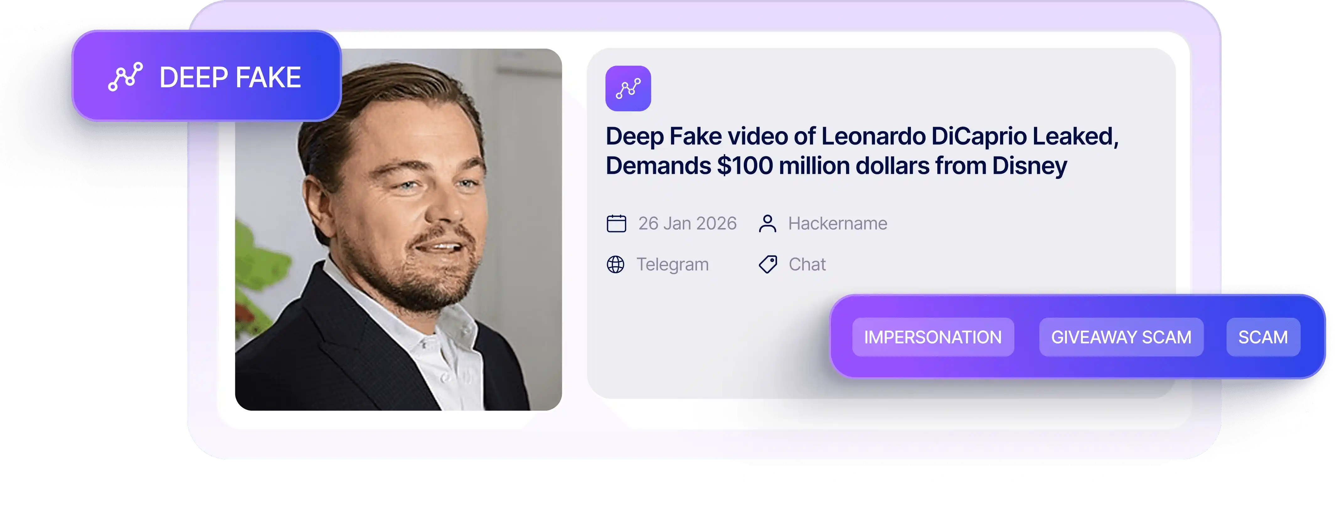 KnyX AI detecting deepfake video impersonation flagged as scam on Telegram