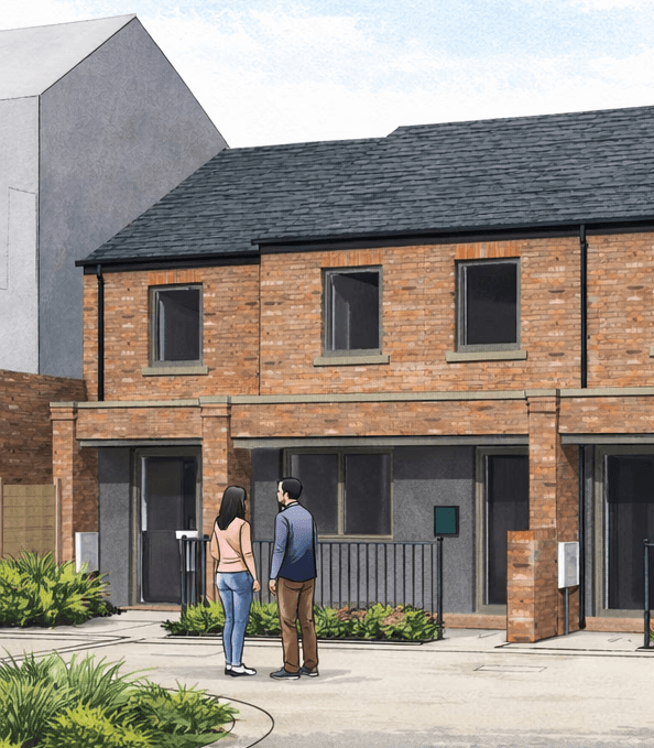 Exterior view of a Kearby Homes new build property