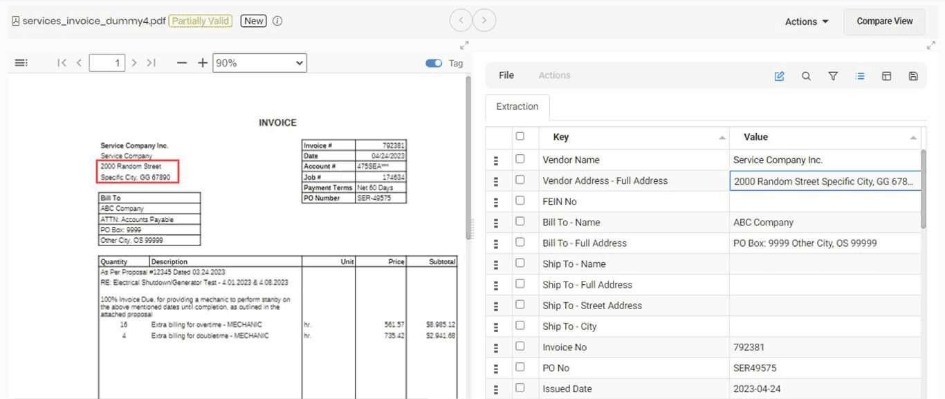 Enterprise AI Applications - powered invoice matching document
